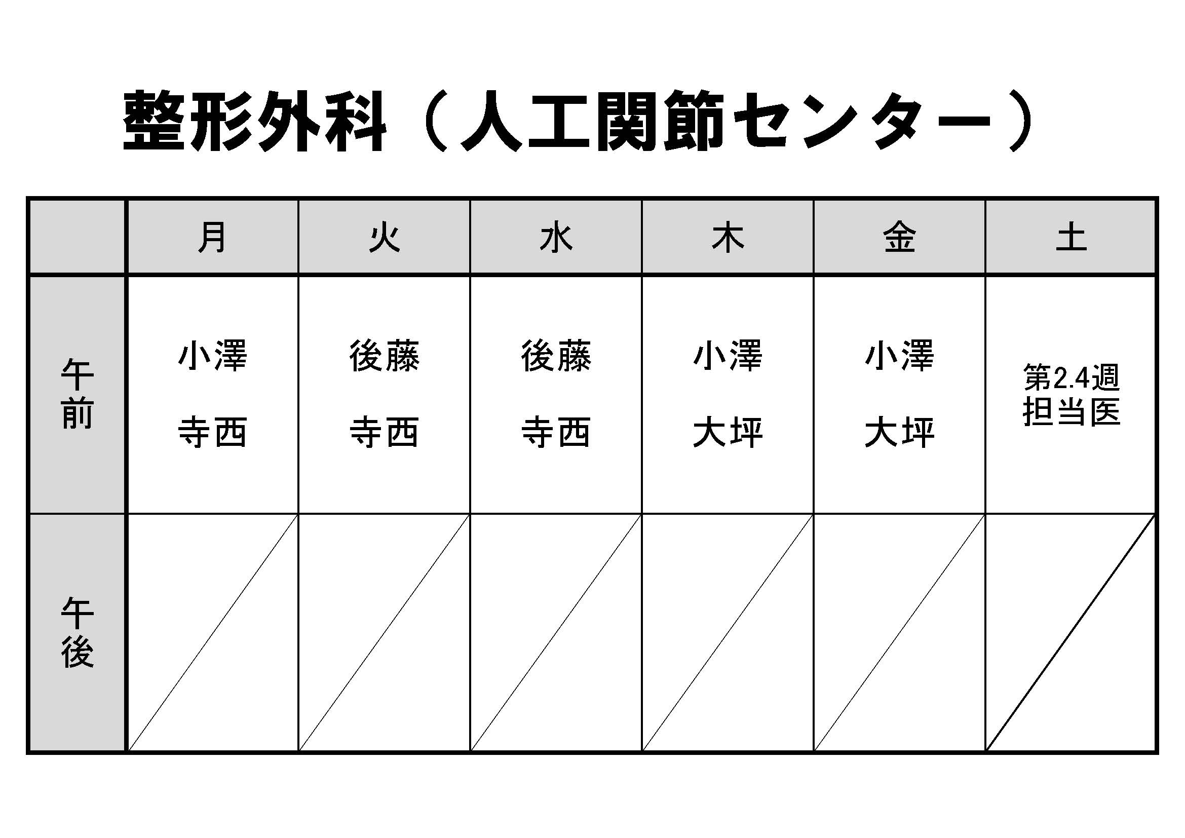 整形外科（人工関節センター）